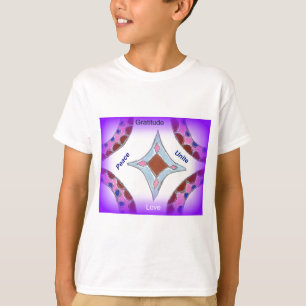 Camiseta "Gratitude Peace Love Unite" Mandala Art Print