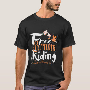 Camiseta Gratuito arte de Halloween en Broom Riding