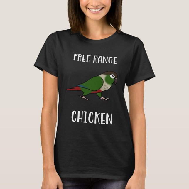 Camiseta Gratuito Pollo Verde Alegre Conure Parrot Bir (Anverso)