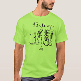 Camiseta grave de la banda esquelética '45