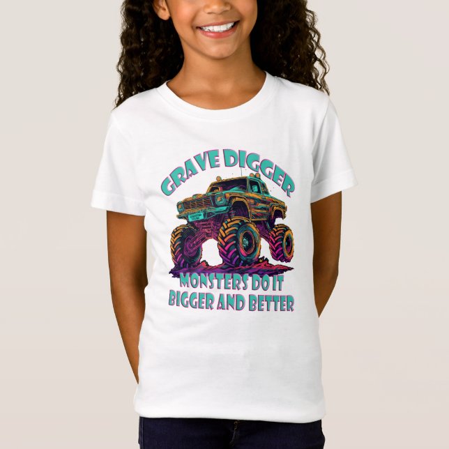 Camiseta Grave Digger, los monstruos lo hacen más grande y  (Anverso)