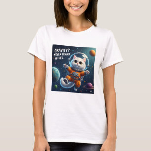 Camiseta ¿Gravedad? Nunca Ha Oído Hablar De Ella. Gato Espa