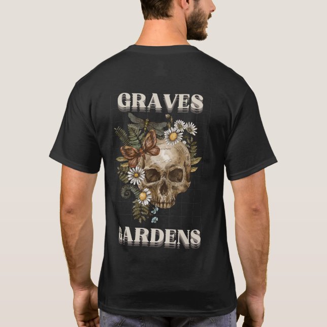 Camiseta Graves Gardens Estética Rock Retro Oscuro Masculin (Reverso)