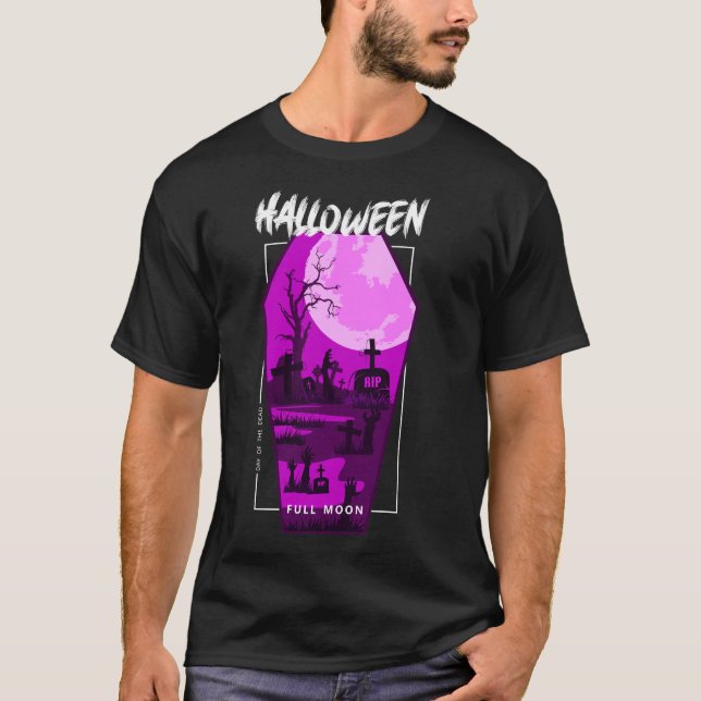 Camiseta Graveyard Full Moon de Halloween (Anverso)
