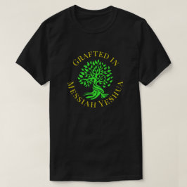 Camiseta Graviado en el árbol de vida verde de Mesías Yeshu