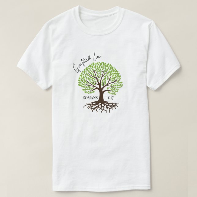 Camiseta Graviado en Mesías Yeshua Árbol Verde de la Vida T (Diseño del anverso)