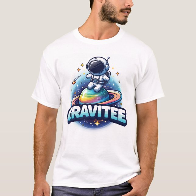 Camiseta GRAVITEE Dabbing Astronaut Space Galaxy T-Shirt  (Anverso)