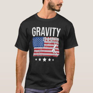 Camiseta Gravity Es Un Bóveda De Pabellón De Pabellón Ameri