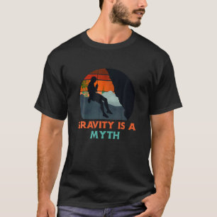 Camiseta Gravity Es Un Mito Rock Escalando Retro Sunset Sil