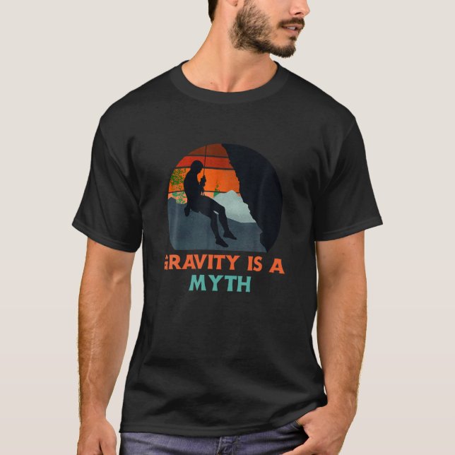 Camiseta Gravity Es Un Mito Rock Escalando Retro Sunset Sil (Anverso)