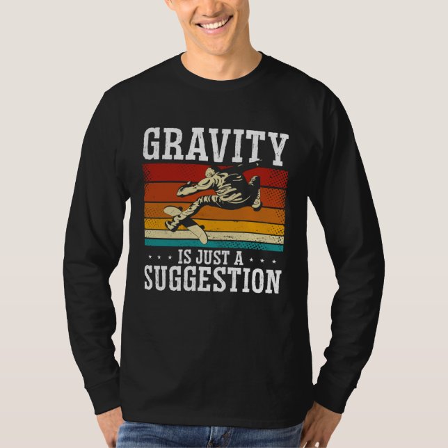 Camiseta Gravity Is Just A Suggestion Backprint Skateboardi (Anverso)