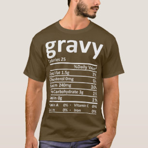 Camiseta Gravy Nutrition Hechos Funny Navidades del Día de 