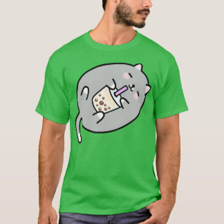 Camiseta Gray Chubby Boba Cat