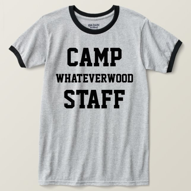 Camiseta Gray del personal del Camp Whateverwood (Anverso del diseño)