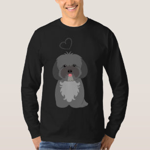 Camiseta Gray Gray Amor Lhasa Apso Shih Tzu Perro