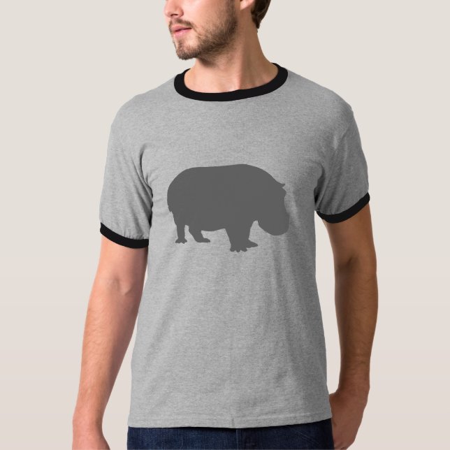 Camiseta Gray Hippo Silhouette (Anverso)