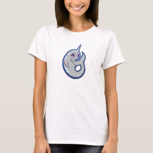 Camiseta Gray Narwhal Whale With Spots Ink Drawing Design