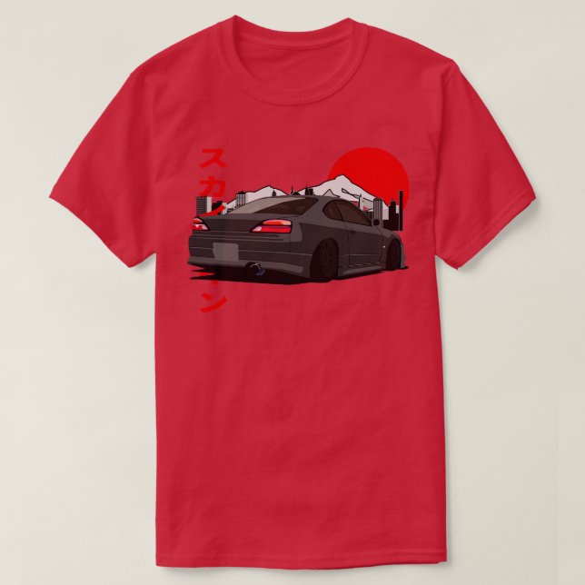 Camiseta Gray Nissan Silvia S15 Back View (Diseño del anverso)