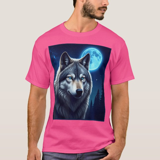 Camiseta Gray Wolf Hunding Ground Icy Moon Forest Wolf Moon (Anverso)