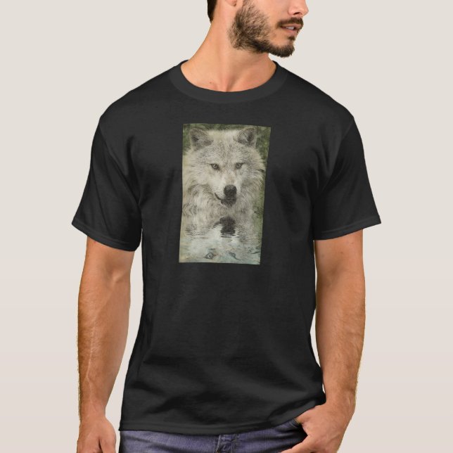 Camiseta Gray Wolf Pencil Sketch Willife Art Gift (Anverso)