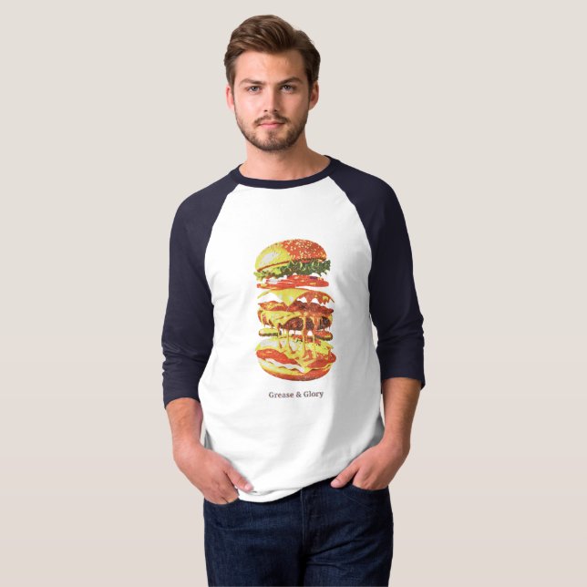 Camiseta Grease & Glory – Vintage Burger Drip (Anverso completo)