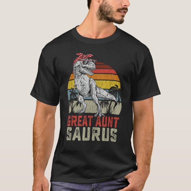 Camiseta Great Auntsaurus Rex Dinosaur Great Aunt Saurus Fa (Anverso)