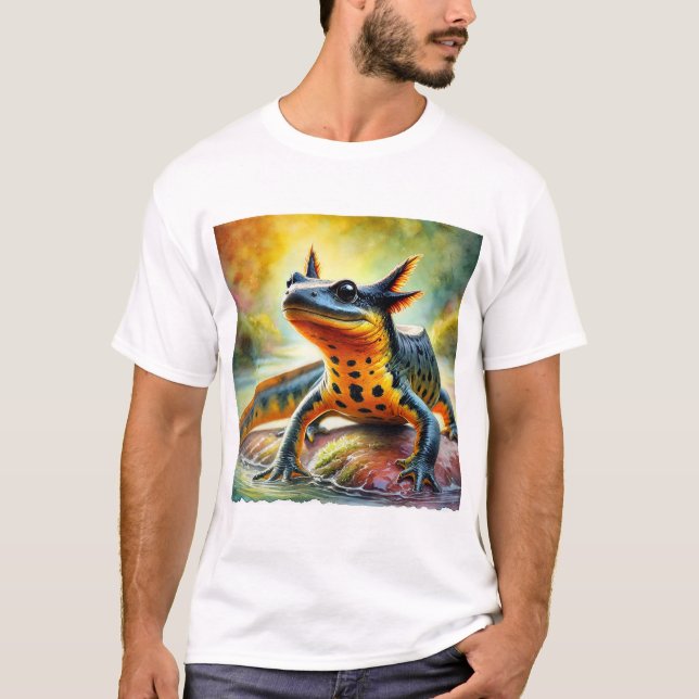 Camiseta Great Crested Newt 020924AREF132 - Watercolor (Anverso)