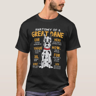 Camiseta Great Dane Anatomy Funny Dog Mom Dad Gift 