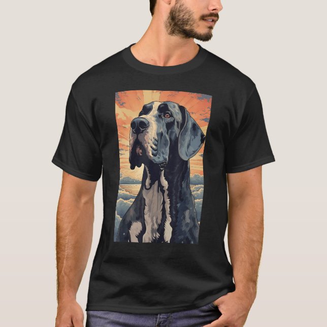 Camiseta Great Dane Dog Aesthetic Japanese Ukiyo e 1 (Anverso)