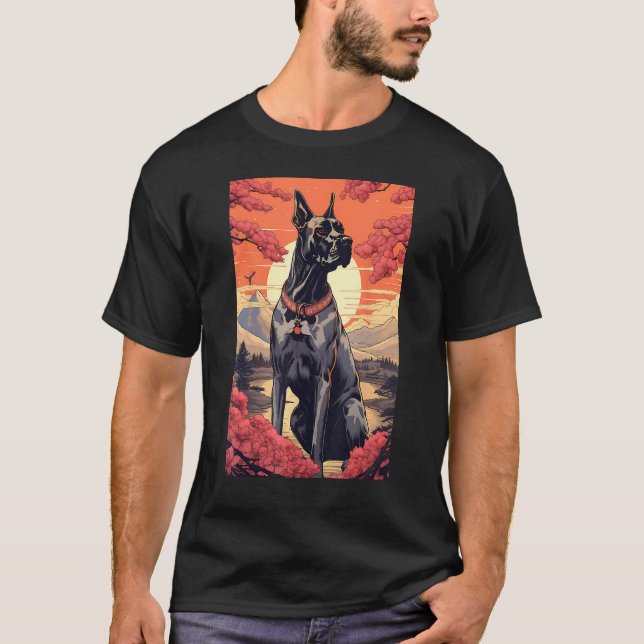 Camiseta Great Dane Dog Aesthetic Japanese Ukiyo e 2 (Anverso)