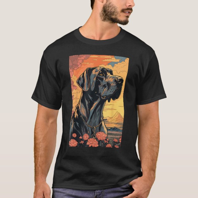 Camiseta Great Dane Dog Aesthetic Japanese Ukiyo e 3 (Anverso)