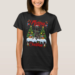 Camiseta Great Dane Dog Ilumina Xmas Tree Santa Great Dane 