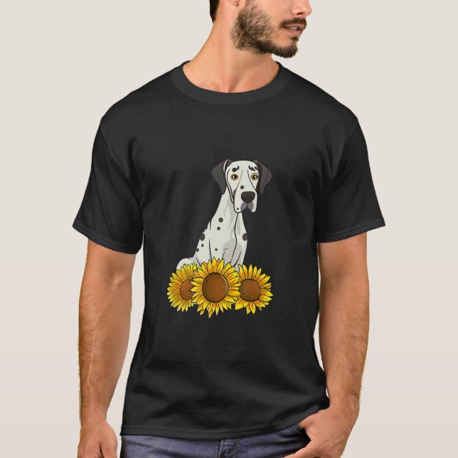 Camiseta Great Dane Dog Sunflower Graphic for Women Cute Fl (Anverso)
