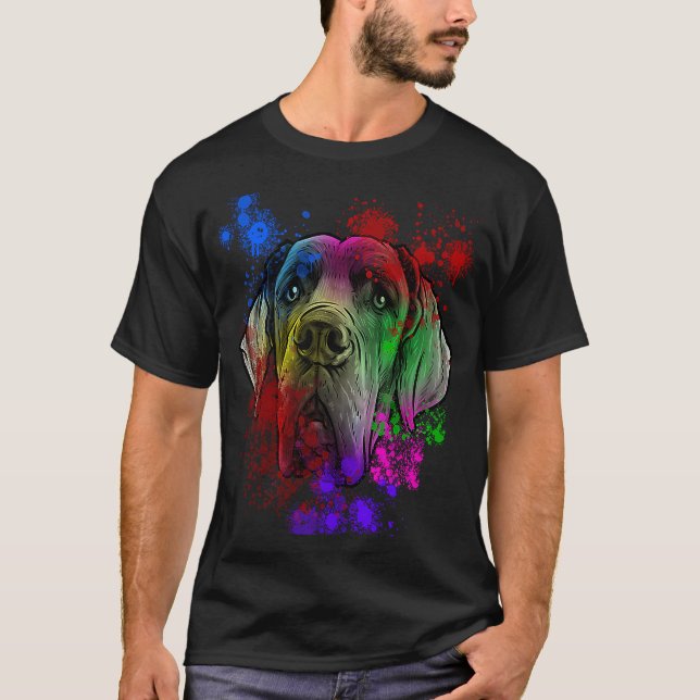 Camiseta Great Dane Dog with Splash Art (Anverso)