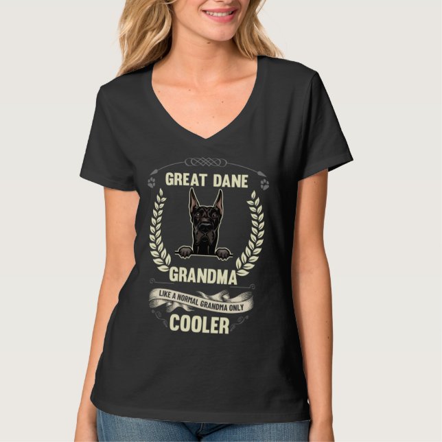 Camiseta Great Dane Grandma Like A Normal Grandma Only Cool (Anverso)