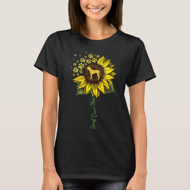 Camiseta Great Dane Mom Sunflower Great Dane Lover Regalos  (Anverso)