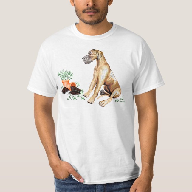 Camiseta Great Dane Naughty Pup Brindle UC (Anverso)