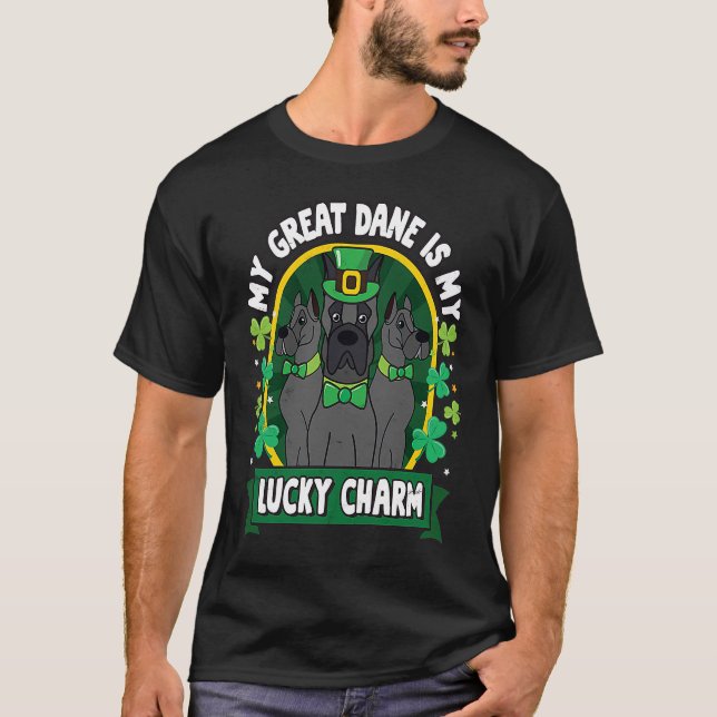 Camiseta Great Dane St Patricks Lucky Charm Mom Dad (Anverso)