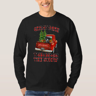 Camiseta Great Dane Through The Snow Christmas Truck Plaid 