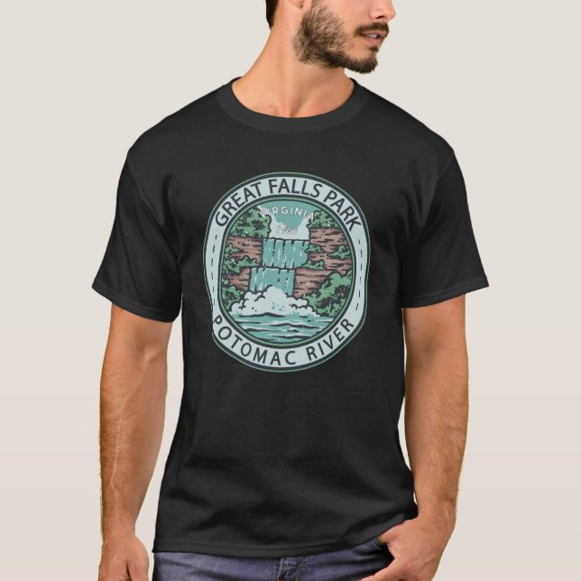 Camiseta Great Falls Park Virginia Badge Vintage (Anverso)