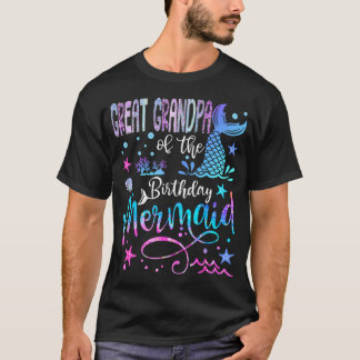 Camiseta Great Grandpa Of The Birthday Mermaid Funny Birthd
