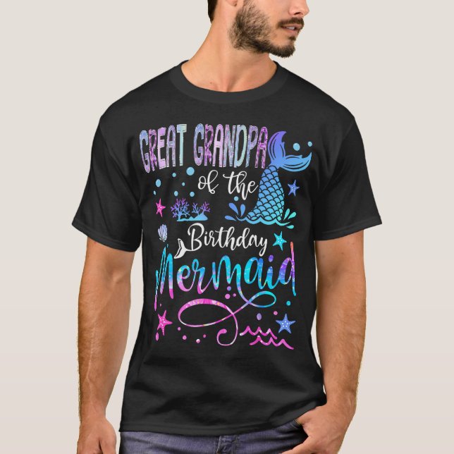 Camiseta Great Grandpa Of The Birthday Mermaid Funny Birthd (Anverso)