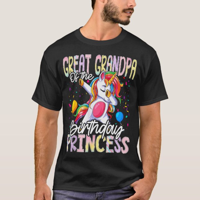 Camiseta Great Grandpa Of The Birthday Princess Dabbing Uni (Anverso)