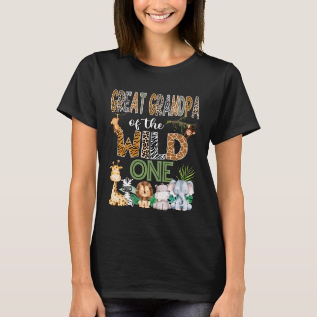 Camiseta Great Grandpa of The Wild One 1St Birthday Safari  (Anverso)