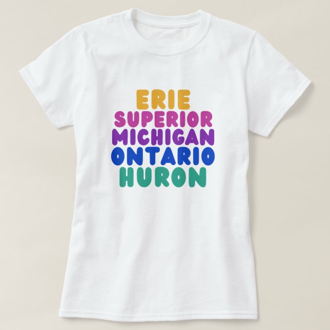 Camiseta Great Lakes Rainbow Text T-Shirt (Diseño del anverso)