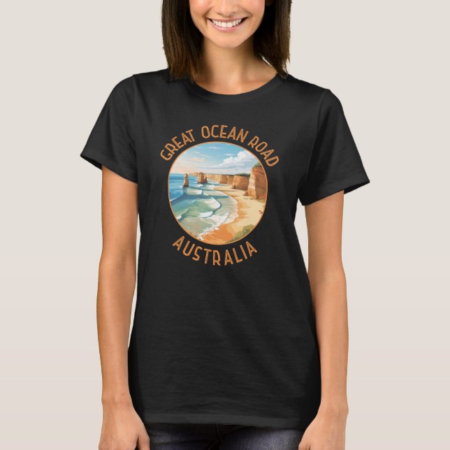 Camiseta Great Ocean Road Australia Molesto Circle Retro (Anverso)