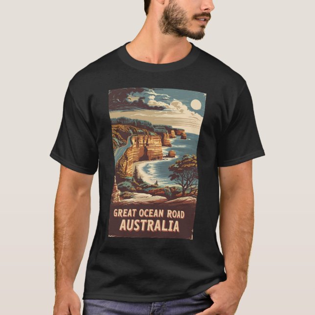 Camiseta Great Ocean Road Ilustracion Australia Viajes de a (Anverso)