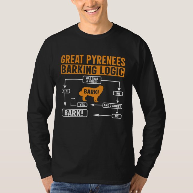 Camiseta Great Pyrenees Barking Logic  Dog  Saying (Anverso)