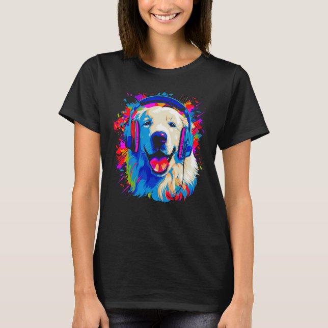 Camiseta Great Pyrenees Dog DJ Music (Anverso)