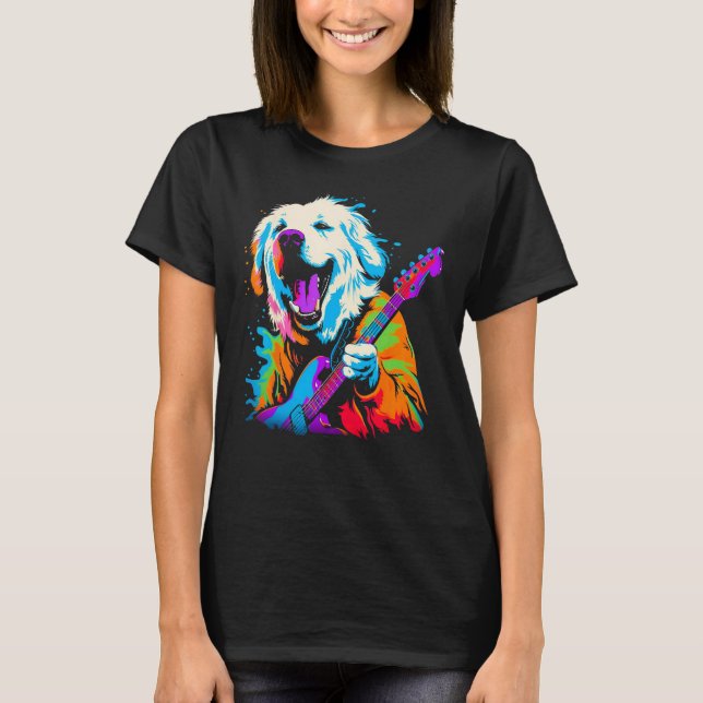 Camiseta Great Pyrenees Dog Guitar (Anverso)